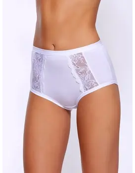 תחתון מכותנה ומודל גזרה גבוהה דגם 534, צבע: לבן,  מידה: L