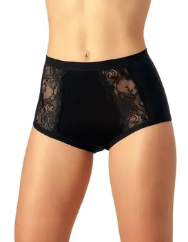 תחתון מכותנה ומודל גזרה גבוהה דגם 534, צבע: שחור,  מידה: 3XL