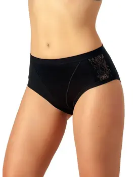 תחתון מידי תחרה כותנה דגם 533, צבע: שחור,  מידה: XL