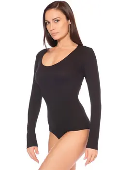 בגד גוף עם שרוול ארוך 4154, צבע: שחור,  מידה: L-XL