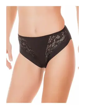 תחתון כותנה גזרה גבוהה דגם 788, צבע: שחור,  מידה: 2XL