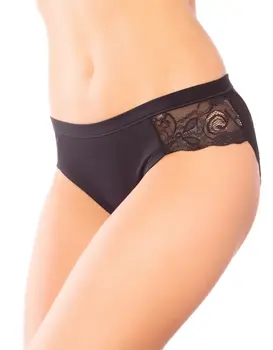 תחתון תחרה כותנה דגם 520, צבע: שחור,  מידה: 2XL