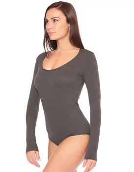 בגד גוף עם שרוול ארוך 4154, צבע: אפור,  מידה: S-M