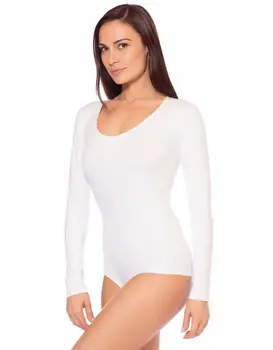 בגד גוף עם שרוול ארוך 4154, צבע: לבן,  מידה: L-XL