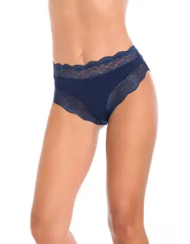 תחתון מידי מכותנה ותחרה 742C, צבע: כחול,  מידה: M-3