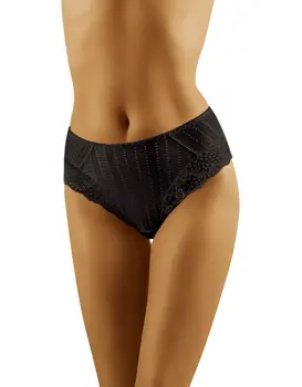 תחתון תחרה כותנה אורגנית דגם ECO DI​, צבע: שחור,  מידה: M