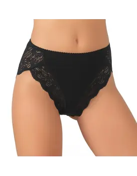 תחתון כותנה גזרה גבוהה דגם 530, צבע: שחור,  מידה: 2XL