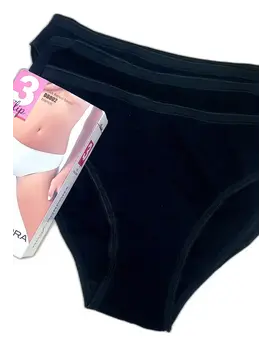 אריזת שלישייה תחתוני כותנה DB 002, צבע: שחור,  מידה: XL-5