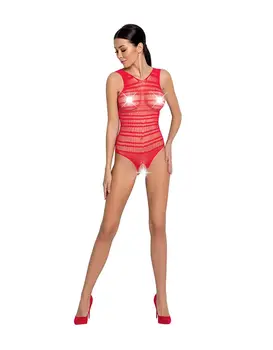 בגד גוף עם מפשעון חשוף דגם BS086, צבע: אדום,  מידה: S-L (ONE SIZE)