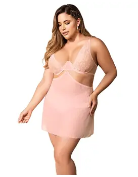 בייבי דול וסט 2 בתוך 1 7373X, צבע: אפרסק,  מידה: 2XL-3XL