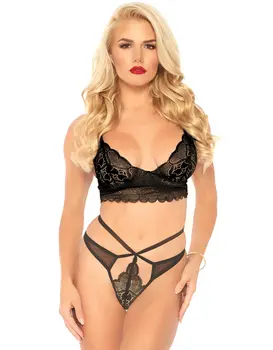 סט טופ ותחתונים 81578, צבע: שחור,  מידה: S-M