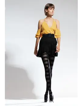 גרביונים מעוצבים  EXTRAVERT 50 DEN, צבע: שחור,  מידה: L-4