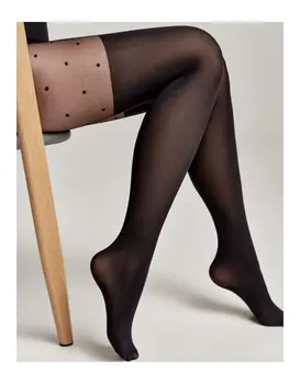 גרביונים דמוי ירכונים עם נקודות SENSATION, צבע: גרפיט,  מידה: S-2