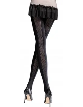 גרביונים מדוגמים DYNAMIQUE 50 DEN, צבע: שחור,  מידה: M-3