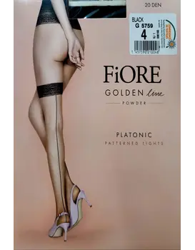 גרביונים דמוי ירכונים עם פס אחורי 20 דנייר 5759, צבע: שחור,  מידה: S-2