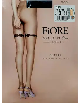 גרביונים עם פרינט 20 דנייר 5756 SECRET, צבע: שחור,  מידה: S-2