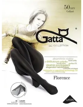 גרביון שחור חצי אטום עם ברק סאטן - 50 דיינר FLORENCE GATTA