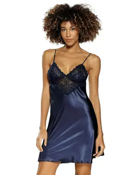 כותונת סאטן Dkaren ALICE, צבע: כחול,  מידה: L