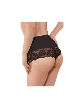 תחתון חוטיני גבוה עם תחרה FIGI 99, צבע: שחור,  מידה: M-3