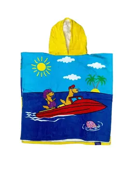 מגבת פונצ'ו עם כובע 100% כותנה, צבע אביזרים: Holidays,  מידה: ONE SIZE