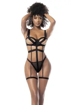 בגד גוף סקסי  כולל ביריות 2725, צבע: שחור,  מידה: L-XL