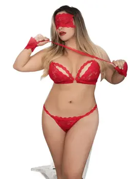 סט 4 חלקים דגם 8218X, צבע: אדום,  מידה: XL-2XL