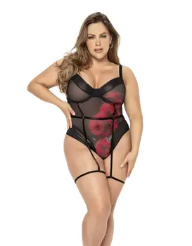 בגד גוף סקסי כולל ביריות PLUS SIZE