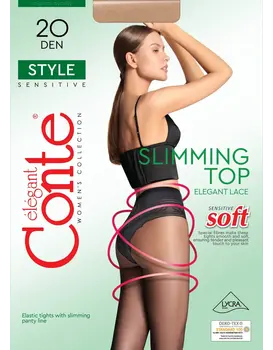 גרביון מחטב בטן 20 דנייר Style, צבע: שחור,  מידה: S-2