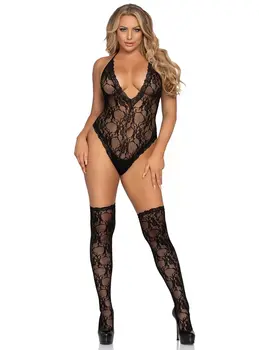 בגד גוף סקסי וירכונים 81484, צבע: שחור,  מידה: S-L (ONE SIZE)