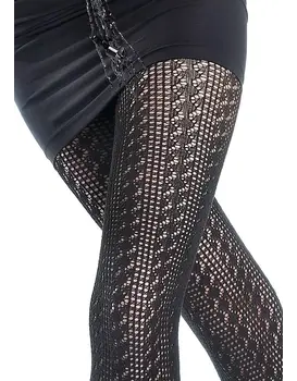 גרביונים חמים ומעוצבים מכותנה 120 דנייר SOPHIA A10, צבע: שחור,  מידה: S-M