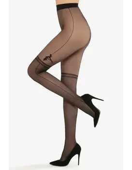 גרביון דמוי ירכונים  עם פינט של אישה רוקדת 20 דיינר RITA WZ.02, צבע: שחור,  מידה: S