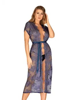 חלוק תחרה ארוך סקסי OBSESSIVE FLOWLACE