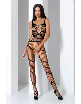 גרביון גוף עם מפשעון חשוף דגם BS058, צבע: שחור,  מידה: S-L (ONE SIZE)