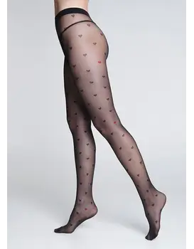 גרביונים מעוצבים עם מפשעון פתוח 20 דנייר INTIMO FASHION 20 N1, צבע: שחור,  מידה: S