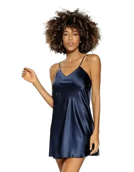 כותונת סאטן HALKA KAREN, צבע: כחול,  מידה: M