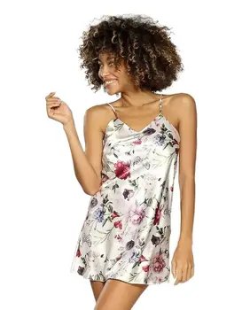 כותונת סאטן HALKA FLOWERS DKAREN