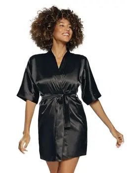 חלוק סאטן Dkaren Podomka 90, צבע: שחור,  מידה: XL