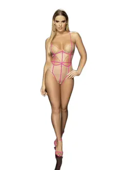 בגד גוף סקסי דגם 8621, צבע: ורוד,  מידה: M-L