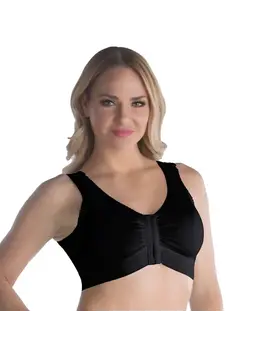 חזייה לאחר ניתוח | הגדלת חזה | הקטנת חזה | בד כותנה  CB02, צבע: שחור,  מידה: S