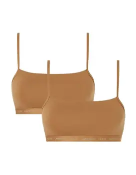 זוג גוזיות כותנה קלווין קליין QF6040E, צבע: חום בהיר,  מידה: XS