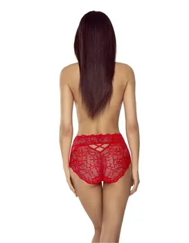 תחתון גבוה עם תחרה  ZULA 5024, צבע: אדום,  מידה: S