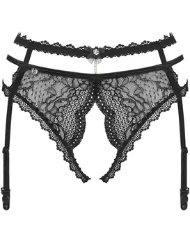 חגורת ביריות ותחתונים לירכונים PEARLOVE, צבע: שחור,  מידה: XS-S