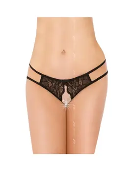 תחתון חוטיני סקסי עם פתח במפשעה 2483, צבע: שחור,  מידה: S-M