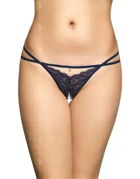 תחתונים סקסיים חוטיני עם מפשעון חשוף 2496, צבע: כחול,  מידה: S-M