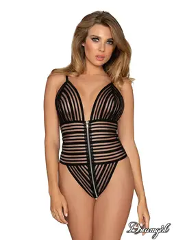 בגד גוף אלסטי עם פסים נשפכים 12460