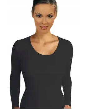 חולצה עם צווארון עגול ושרוולים ארוכים | 100% כותנה