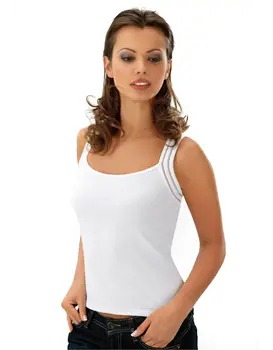 גופיית נשים כותנה ADELA, צבע: לבן,  מידה: S