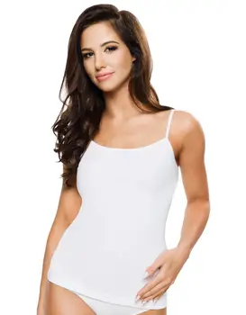 גופיית ספגטי לנשים 100% כותנה  RITA, צבע: לבן,  מידה: S