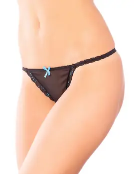 תחתון חוטיני 1482, צבע: שחור/ורוד,  מידה: S-2