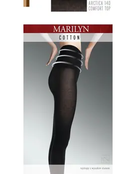 גרביון חם מכותנה עם גימור מט 140 דנייר  ARCTICA 140, צבע: שחור,  מידה: S-2